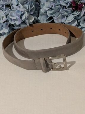 MCM Made In Italy Gray Suede Belt  96 Cmm 38"
